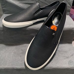 Michael Kors Perforated Black Slip ons